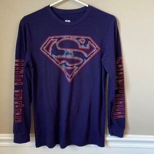 Navy Superman Long Sleeve Tshirt